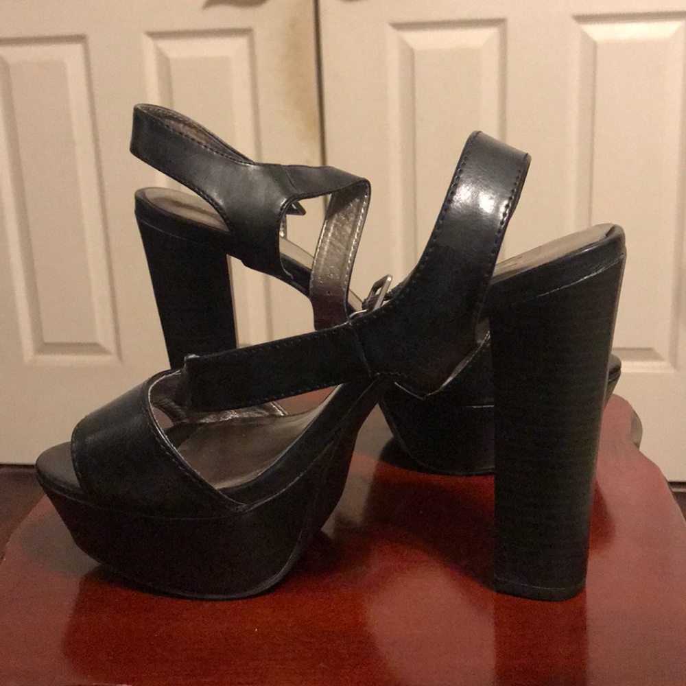 Black Open Toe Heels